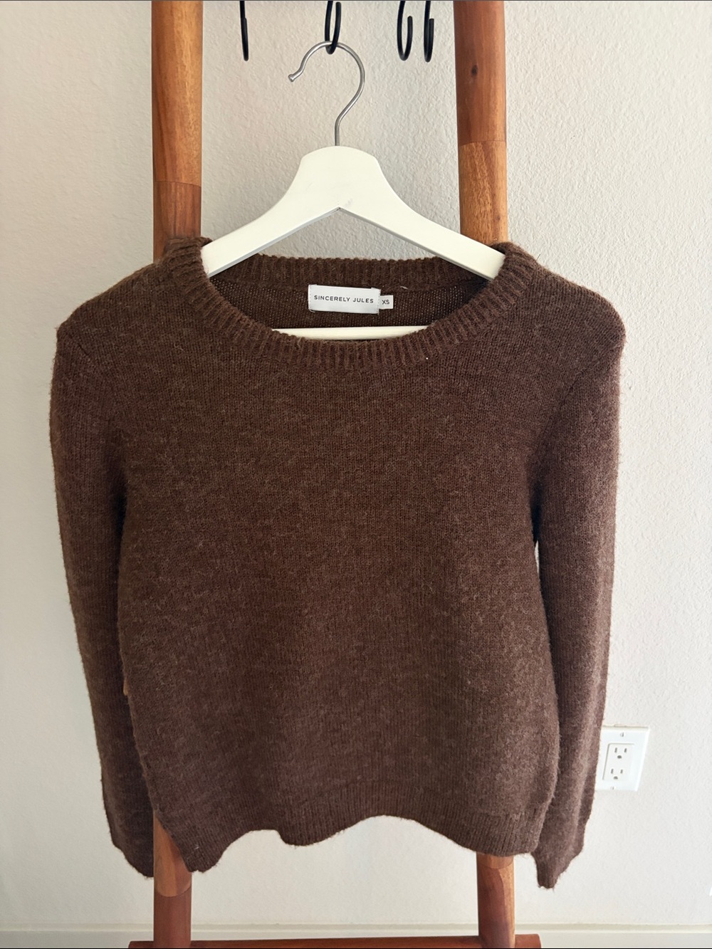 Sincerly Jules Chocolate Brown Crewneck Sweater